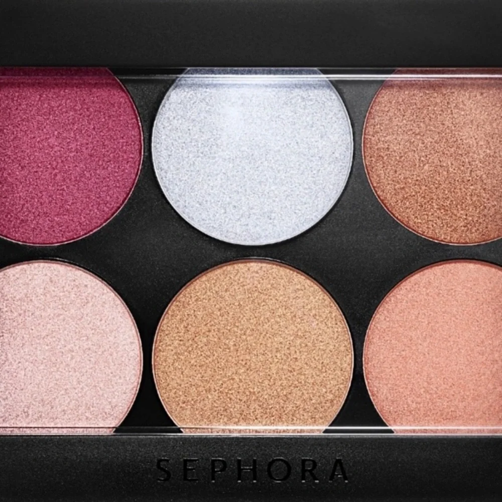 NEW Sephora Metallic pigment Eye Shadow x6 palette browns pinks